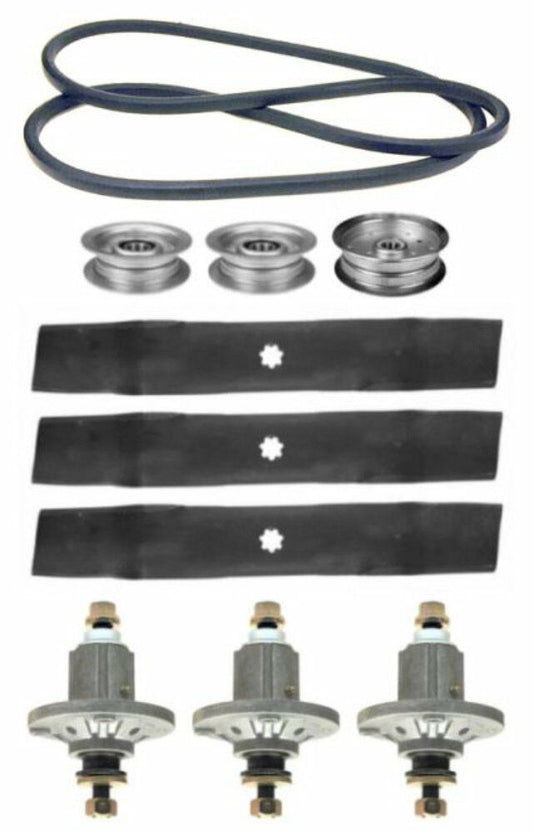 John Deere LA130 Series 48" Mower Deck Parts Kit Spindles Blades Belt Idlers